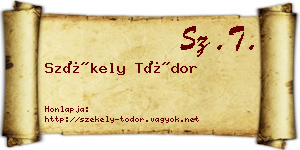 Székely Tódor névjegykártya