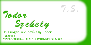 todor szekely business card